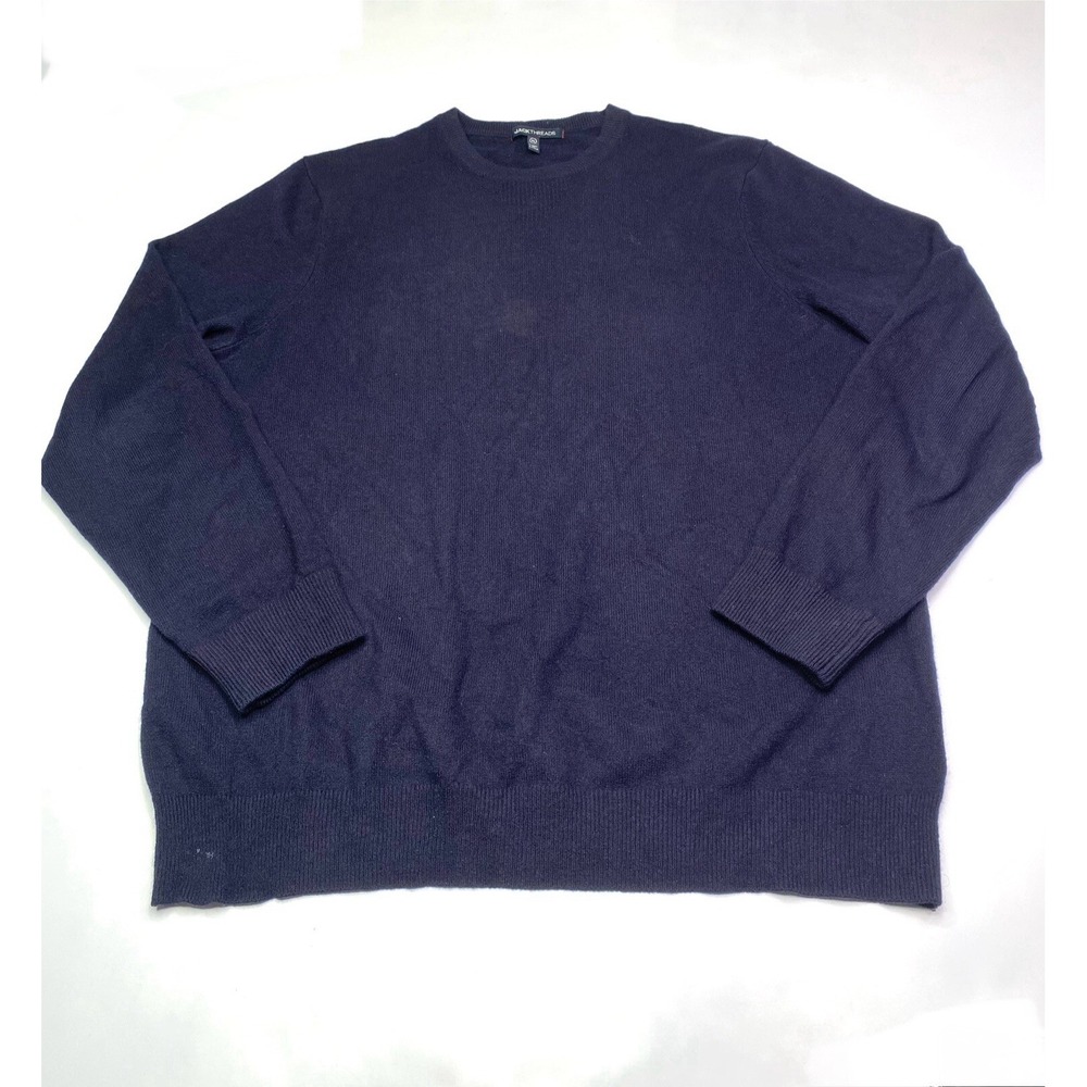 Jack Threads Sweater Mens Sz XL 100% Cashmere Navy Blue Preppy Breathable Knit